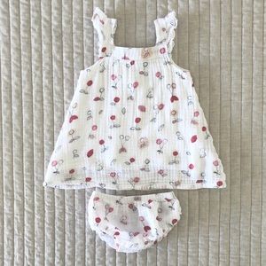 30% off 2+ items!!! Muslin cherry top & bloomers
